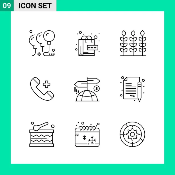 Conjunto Iconos Creativos Universales Simplemente Vector Ilustraciones Para Aplicaciones Web — Archivo Imágenes Vectoriales