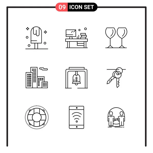 Conjunto Iconos Creativos Universales Simplemente Vector Ilustraciones Para Aplicaciones Web — Archivo Imágenes Vectoriales