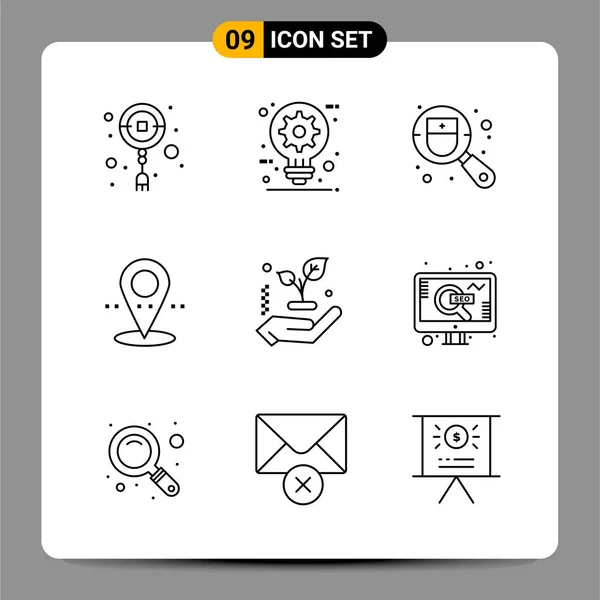 Conjunto Iconos Creativos Universales Simplemente Vector Ilustraciones Para Aplicaciones Web — Archivo Imágenes Vectoriales