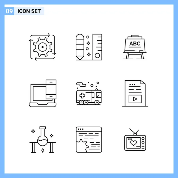 Set Universeller Kreativer Symbole Einfach Vektorillustrationen Für Web Und Mobile — Stockvektor