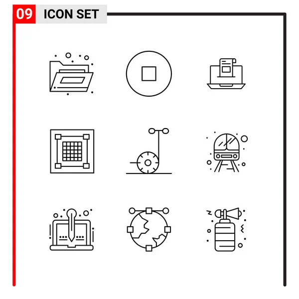 Set Universeller Kreativer Symbole Einfach Vektorillustrationen Für Web Und Mobile — Stockvektor