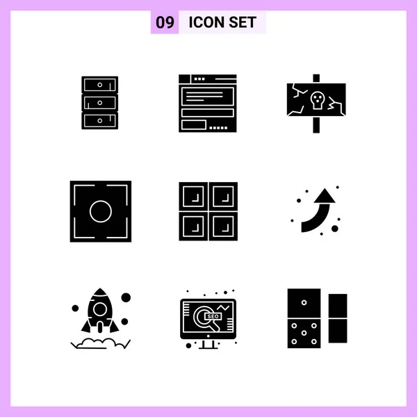 Conjunto Iconos Creativos Universales Simplemente Vector Ilustraciones Para Aplicaciones Web — Archivo Imágenes Vectoriales