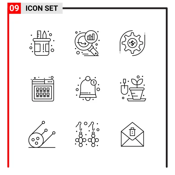 Conjunto Iconos Creativos Universales Simplemente Vector Ilustraciones Para Aplicaciones Web — Archivo Imágenes Vectoriales