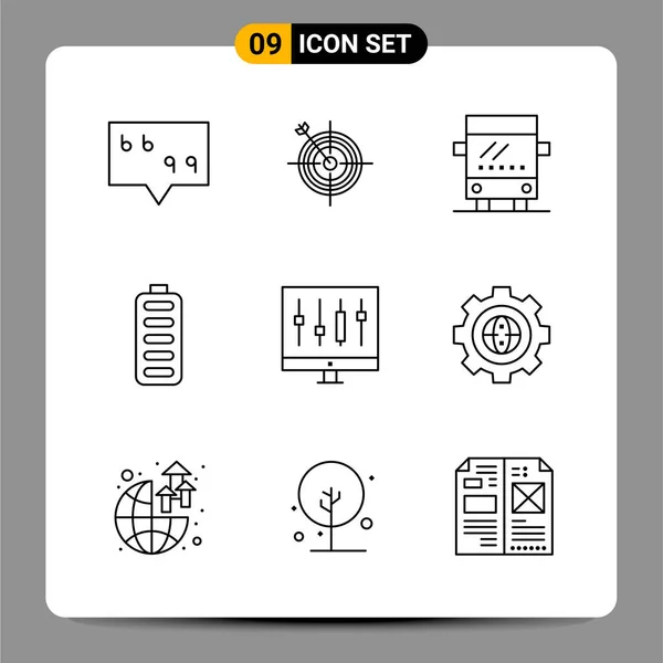 Conjunto Iconos Creativos Universales Simplemente Vector Ilustraciones Para Aplicaciones Web — Vector de stock