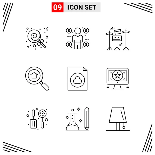 Conjunto Iconos Creativos Universales Simplemente Vector Ilustraciones Para Aplicaciones Web — Archivo Imágenes Vectoriales