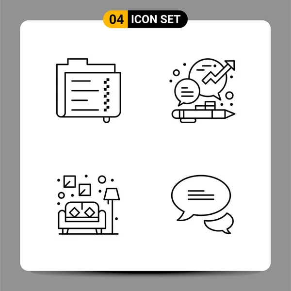 Set Universal Creative Icons Simply Vector Illustrations Web Mobile Apps — Stock Vector