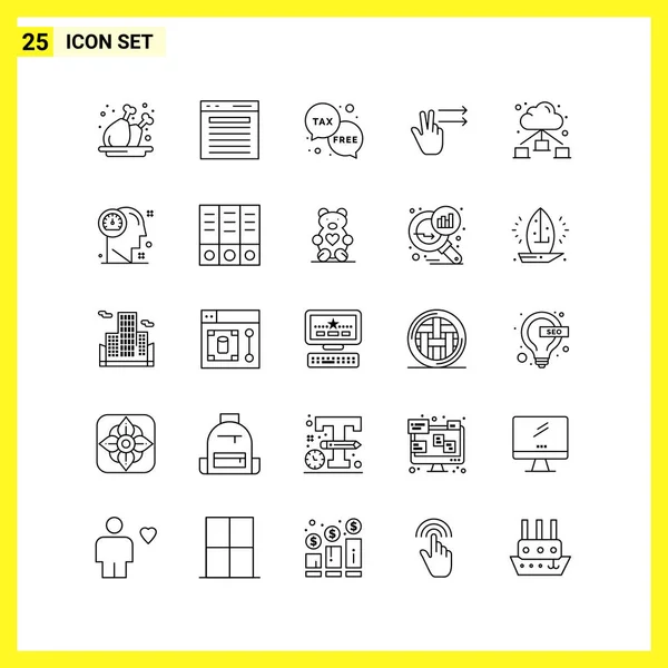 Conjunto Iconos Creativos Universales Simplemente Vector Ilustraciones Para Aplicaciones Web — Vector de stock