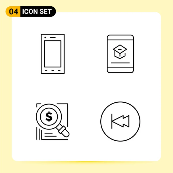 Set Universal Creative Icons Simply Vector Illustrations Web Mobile Apps — Stock Vector