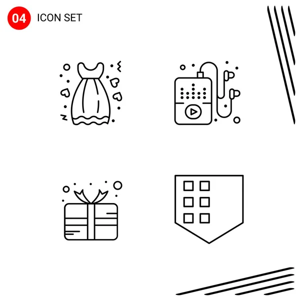 Conjunto Iconos Creativos Universales Simplemente Vector Ilustraciones Para Aplicaciones Web — Vector de stock