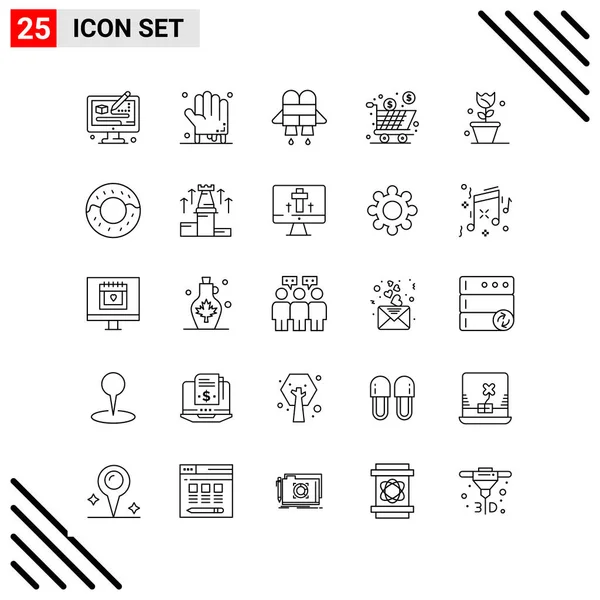 Conjunto Iconos Creativos Universales Simplemente Vector Ilustraciones Para Aplicaciones Web — Archivo Imágenes Vectoriales