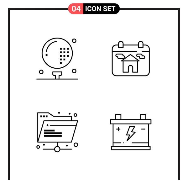 Set Universal Creative Icons Simply Vector Illustrations Web Mobile Apps — Stock Vector