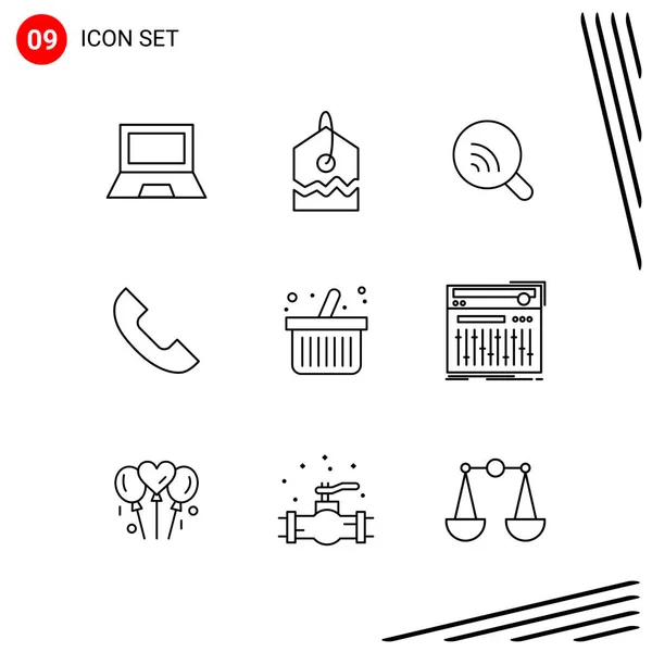 Set Universal Creative Icons Simply Vector Illustrations Web Mobile Apps — Stock Vector