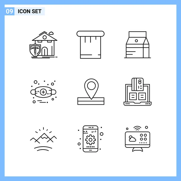 Conjunto Iconos Creativos Universales Simplemente Vector Ilustraciones Para Aplicaciones Web — Vector de stock