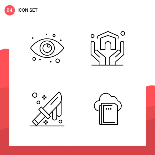 Conjunto Iconos Creativos Universales Simplemente Vector Ilustraciones Para Aplicaciones Web — Archivo Imágenes Vectoriales