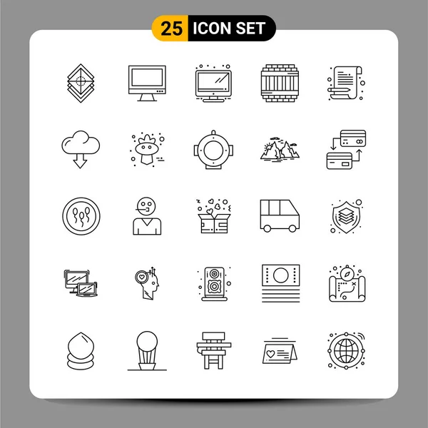 Set Universal Creative Icons Simply Vector Illustrations Web Mobile Apps — Stock Vector