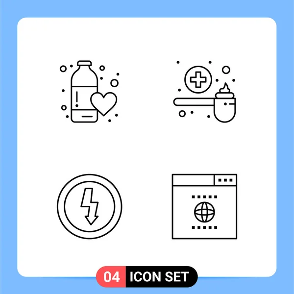 Conjunto Iconos Creativos Universales Ilustración Vectorial — Vector de stock