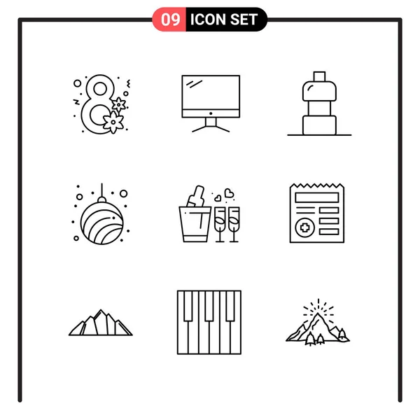 Set Universal Creative Icons Simply Vector Illustrations Web Mobile Apps — Stock Vector