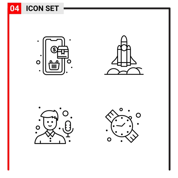 Set Universeller Kreativer Symbole Einfach Vektorillustrationen Für Web Und Mobile — Stockvektor