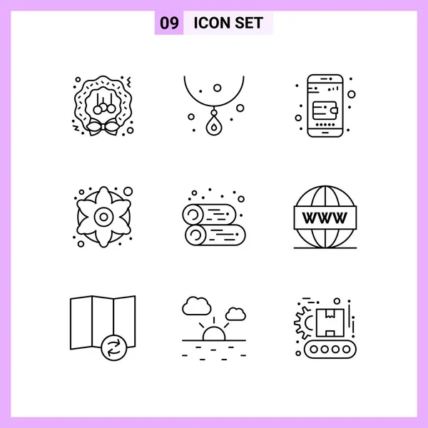 Conjunto Iconos Creativos Universales Simplemente Vector Ilustraciones Para Aplicaciones Web — Vector de stock