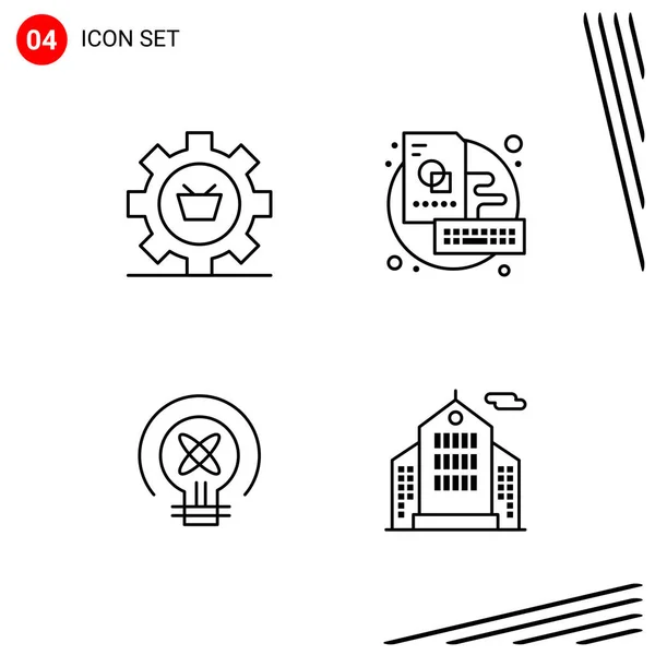 Conjunto Iconos Creativos Universales Simplemente Vector Ilustraciones Para Aplicaciones Web — Vector de stock