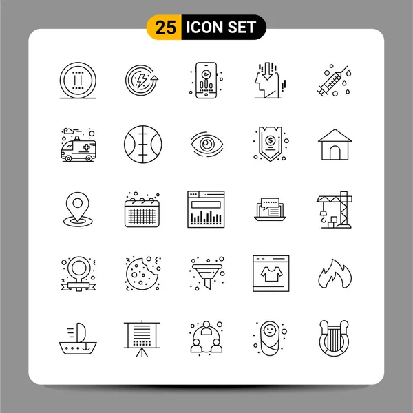 Set of 25 Universal Business Icons Vector — Stockový vektor