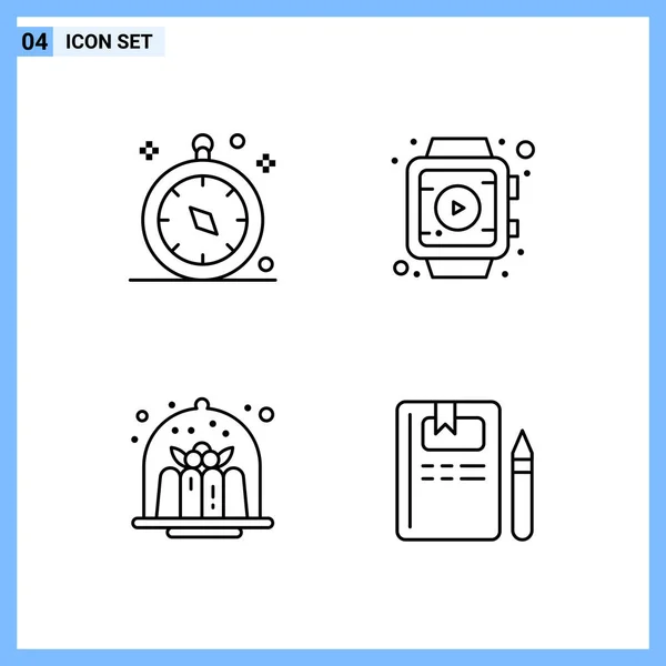 Set Universal Creative Icons Simply Vector Illustrations Web Mobile Apps — Stock Vector