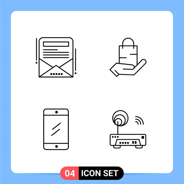 Conjunto Iconos Creativos Universales Simplemente Vector Ilustraciones Para Aplicaciones Web — Archivo Imágenes Vectoriales