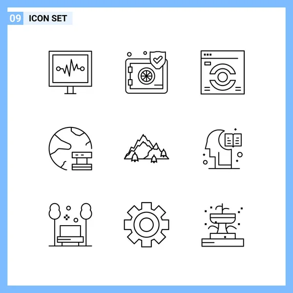 Conjunto Iconos Creativos Universales Simplemente Vector Ilustraciones Para Aplicaciones Web — Vector de stock