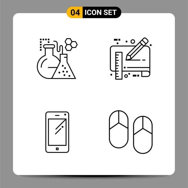 Set Universeller Kreativer Symbole Einfach Vektorillustrationen Für Web Und Mobile — Stockvektor