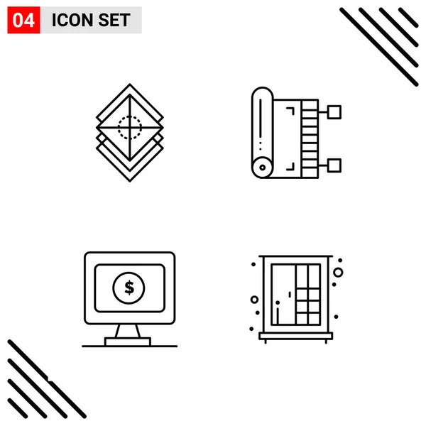 Conjunto Iconos Creativos Universales Simplemente Vector Ilustraciones Para Aplicaciones Web — Archivo Imágenes Vectoriales