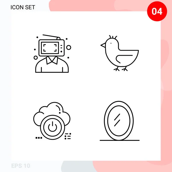 Conjunto Iconos Creativos Universales Simplemente Vector Ilustraciones Para Aplicaciones Web — Vector de stock