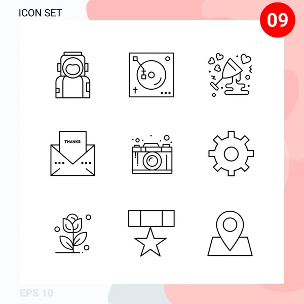 Conjunto Iconos Creativos Universales Simplemente Vector Ilustraciones Para Aplicaciones Web — Archivo Imágenes Vectoriales