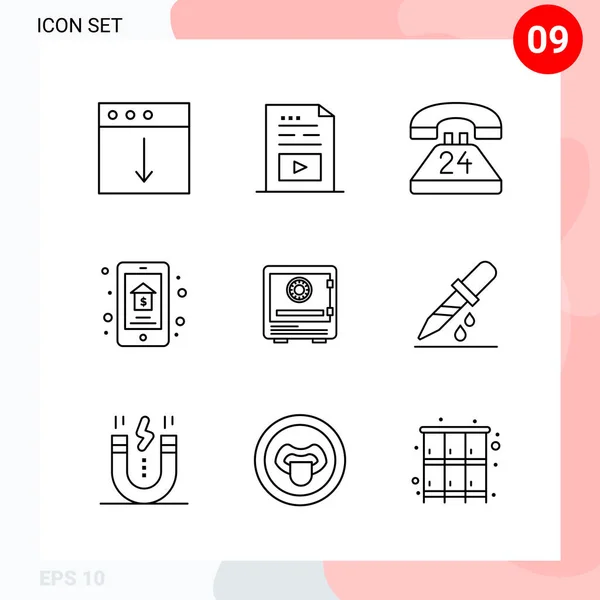 Conjunto de 16 iconos universales Vector de negocios — Vector de stock