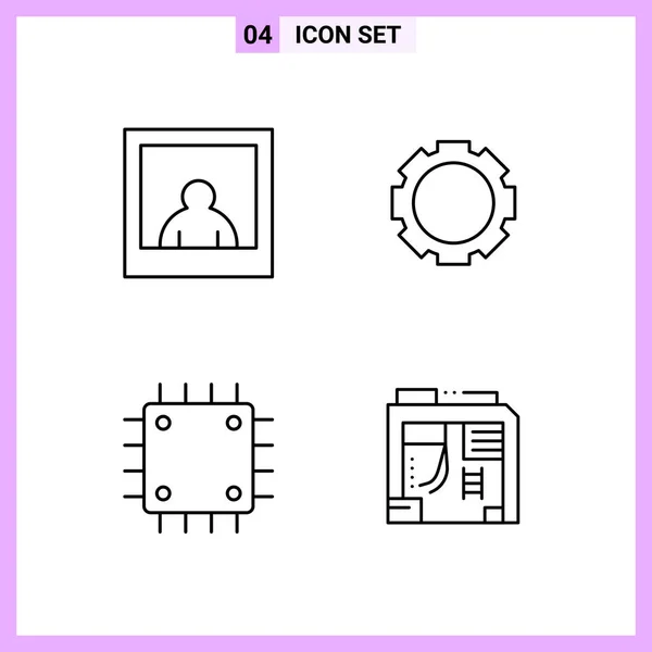 Conjunto Iconos Creativos Universales Simplemente Vector Ilustraciones Para Aplicaciones Web — Vector de stock