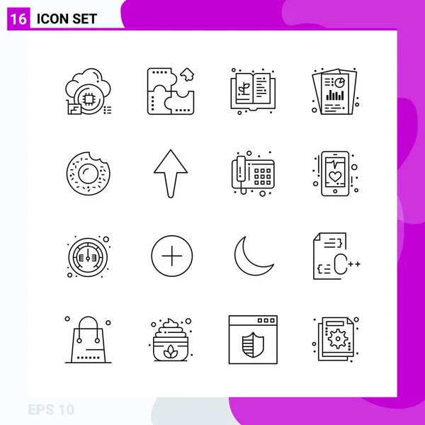 Conjunto Iconos Creativos Universales Simplemente Vector Ilustraciones Para Aplicaciones Web — Archivo Imágenes Vectoriales