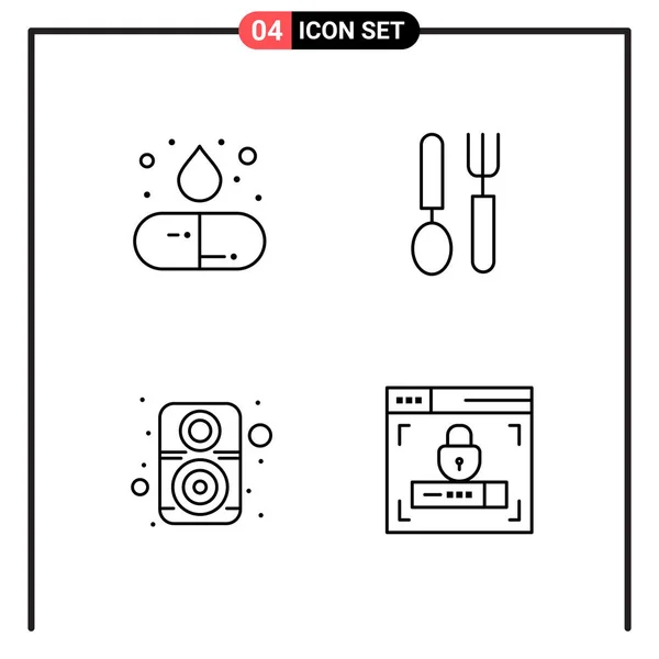 Conjunto Iconos Creativos Universales Simplemente Vector Ilustraciones Para Aplicaciones Web — Archivo Imágenes Vectoriales