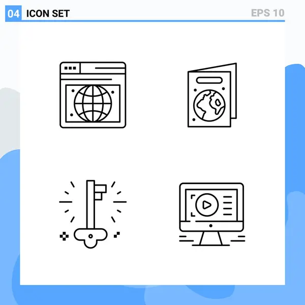 Conjunto Iconos Creativos Universales Simplemente Vector Ilustraciones Para Aplicaciones Web — Archivo Imágenes Vectoriales