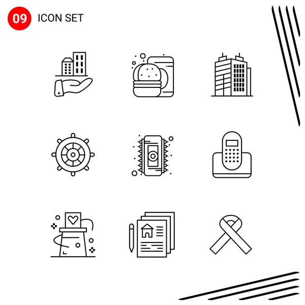 Conjunto Iconos Creativos Universales Simplemente Vector Ilustraciones Para Aplicaciones Web — Vector de stock