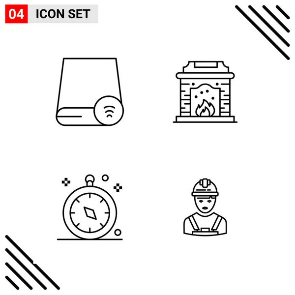 Set Universal Creative Icons Simply Vector Illustrations Web Mobile Apps — Stock Vector