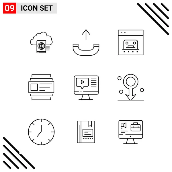 Conjunto Iconos Creativos Universales Simplemente Vector Ilustraciones Para Aplicaciones Web — Vector de stock