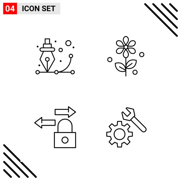 Set Dari Ikon Kreatif Universal Cukup Ilustrasi Vektor Untuk Aplikasi - Stok Vektor