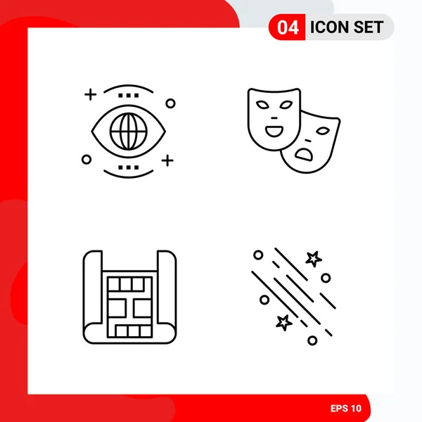 Conjunto Iconos Creativos Universales Simplemente Vector Ilustraciones Para Aplicaciones Web — Vector de stock