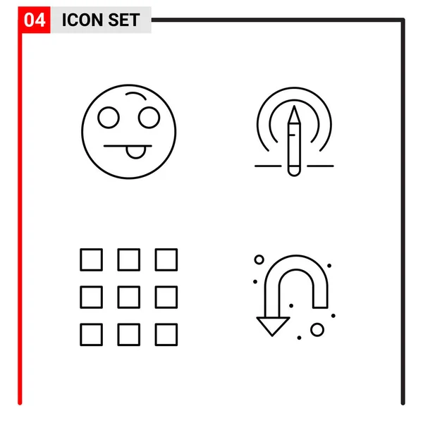 Set Universeller Kreativer Symbole Einfach Vektorillustrationen Für Web Und Mobile — Stockvektor