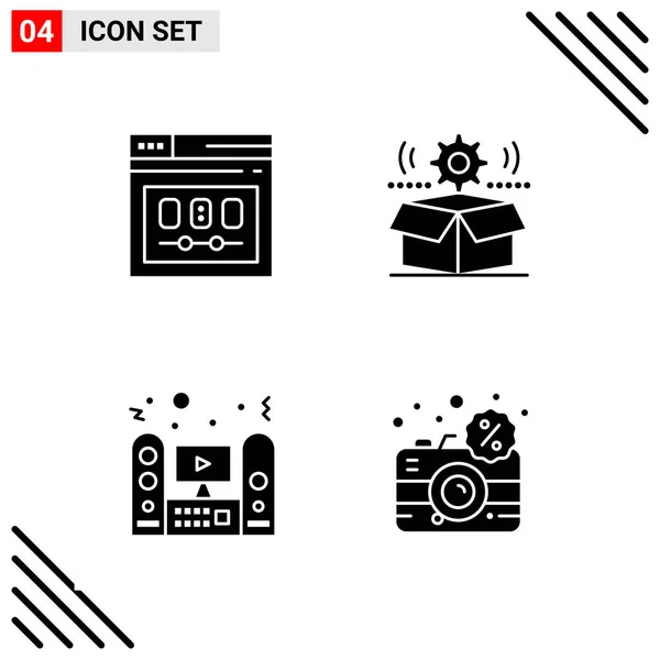 Conjunto Iconos Creativos Universales Simplemente Vector Ilustraciones Para Aplicaciones Web — Vector de stock