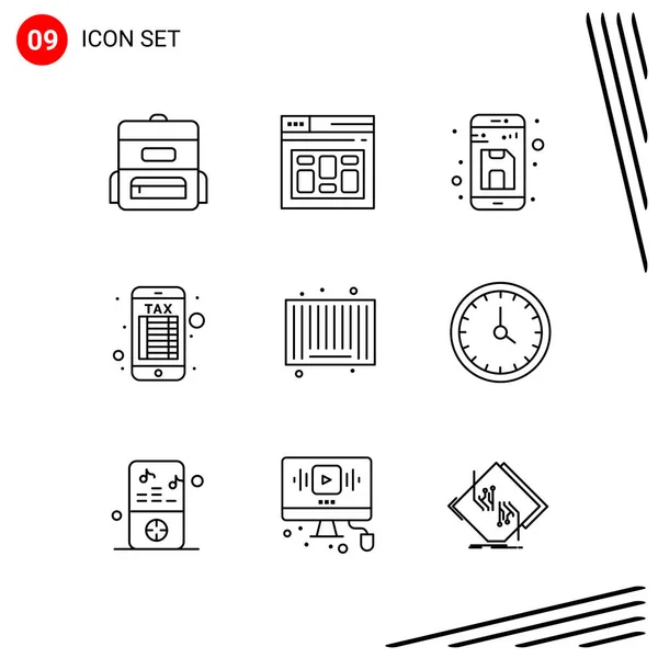 Conjunto Iconos Creativos Universales Simplemente Vector Ilustraciones Para Aplicaciones Web — Vector de stock