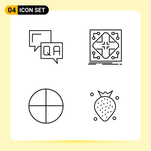 Conjunto Iconos Creativos Universales Simplemente Vector Ilustraciones Para Aplicaciones Web — Vector de stock