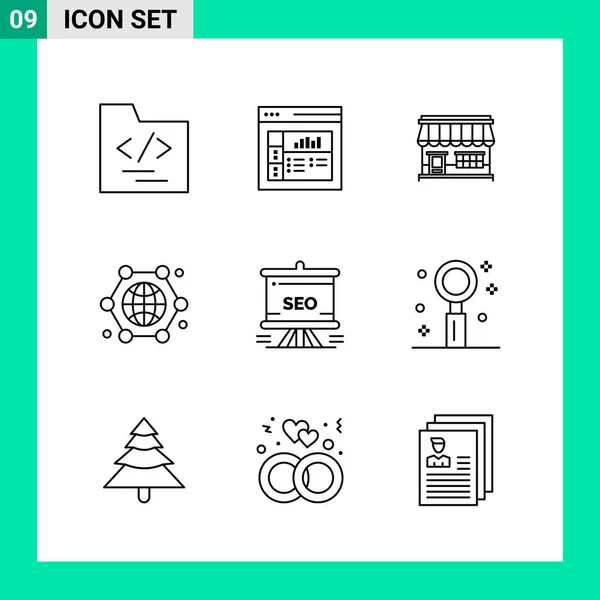 Conjunto Iconos Creativos Universales Simplemente Vector Ilustraciones Para Aplicaciones Web — Vector de stock