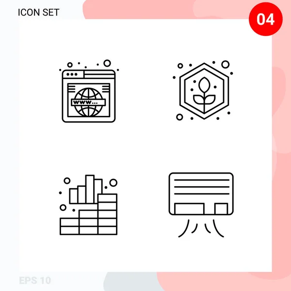 Conjunto Iconos Creativos Universales Simplemente Vector Ilustraciones Para Aplicaciones Web — Vector de stock