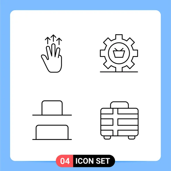 Conjunto Iconos Creativos Universales Simplemente Vector Ilustraciones Para Aplicaciones Web — Archivo Imágenes Vectoriales