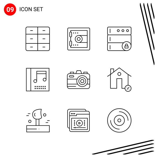 Conjunto Iconos Creativos Universales Simplemente Vector Ilustraciones Para Aplicaciones Web — Vector de stock